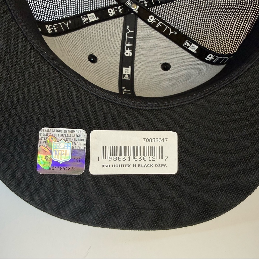Houston Texans New Era 9SEVENTY Trucker Snapback Hat Black Alternate H Logo NEW - Picture 2 of 11
